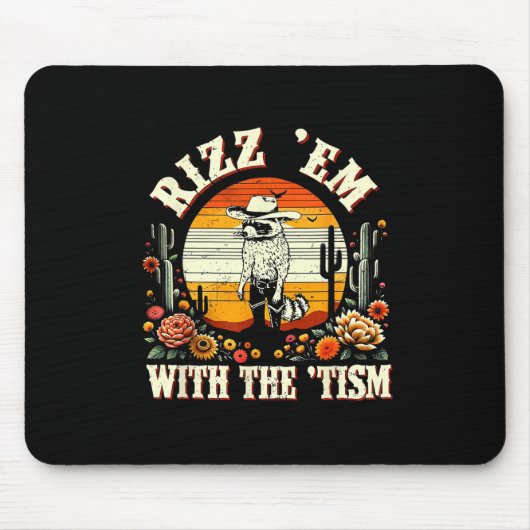 Autisme Grappig Rizz EM met de Tism Meme Autistic Muismat (Voorkant)