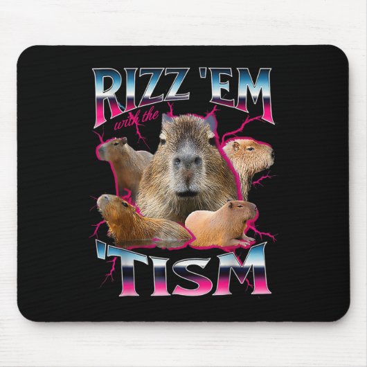 Autisme Grappig Rizz EM met de Tism Meme Autistic Muismat (Voorkant)