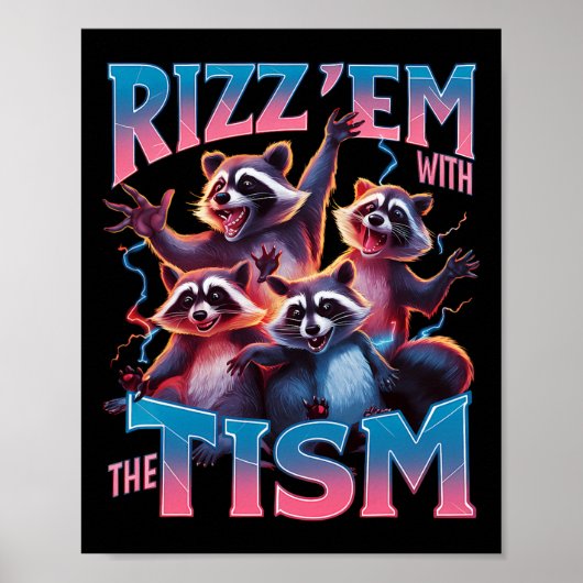 Autisme Grappig Rizz EM met de Tism Meme Autistic Poster (Voorkant)