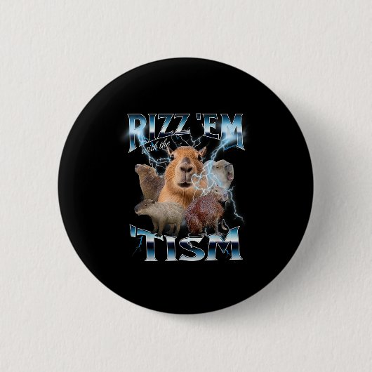 Autisme Grappig Rizz EM met de Tism Meme Autistic Ronde Button 5,7 Cm (Voorkant)