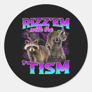 Autisme Grappig Rizz EM met de Tism Meme Autistic Ronde Sticker