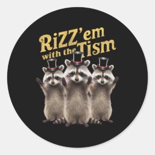 Autisme Grappig Rizz EM met de Tism Meme Autistic  Ronde Sticker