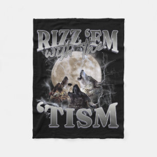 Autisme Grappig Rizz Em met de Tism Meme Autistisc Fleece Deken