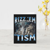 Autisme Grappig Rizz Em met de Tism Wolf meme Kaart (Gele Bloem)