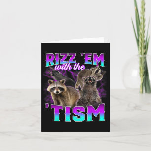 Autisme Grappig Rizz Em met het Tism Meme Racoon Kaart