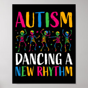 Autisme Grappig Skelet Dansen Nieuw Ritme Autisme Poster