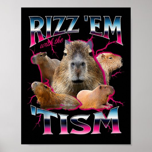 Autisme Grappige Rizz Em Met De Tism Meme Autistis Poster (Voorkant)