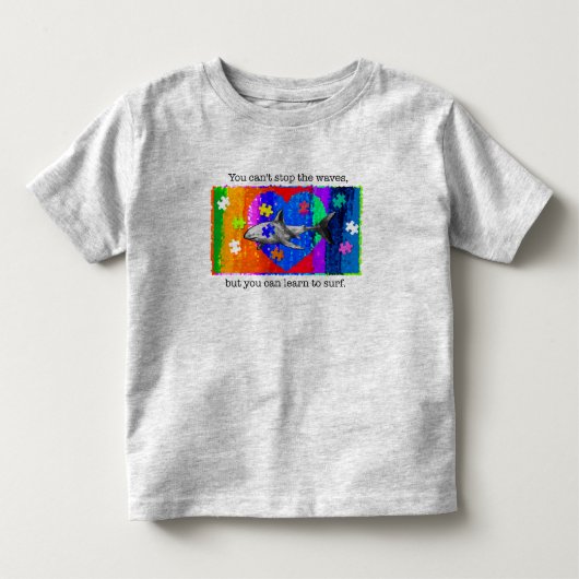 Autisme Haai 4T GRIJS Kinder Shirts (Voorkant)