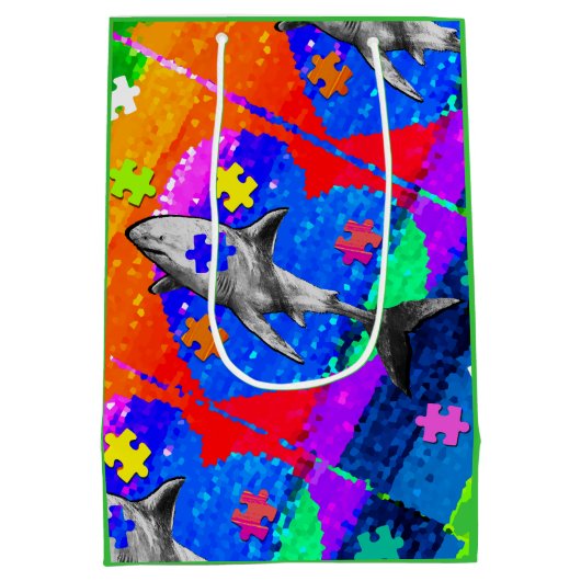 Autisme Haai Medium Cadeauzakje (Achterkant)