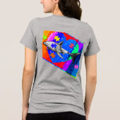 Autisme Haai VROUWEN GRIJS Tri-Blend Shirt (Achterkant)