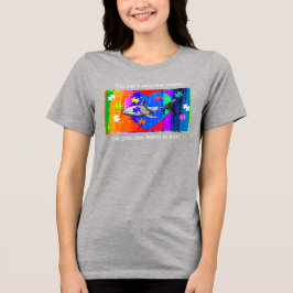 Autisme Haai VROUWEN GRIJS Tri-Blend Shirt