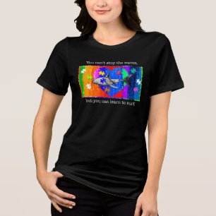 Autisme Haai VROUWEN ZWART Tri-Blend Shirt
