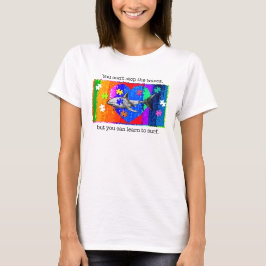 Autisme Haai wit T-shirt (Voorkant)