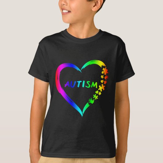 Autisme handicaps bewustwording maand ondersteunin t-shirt (Voorkant)