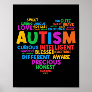 Autisme Hart Autisme Bewustzijn Maand Trots Autism Poster