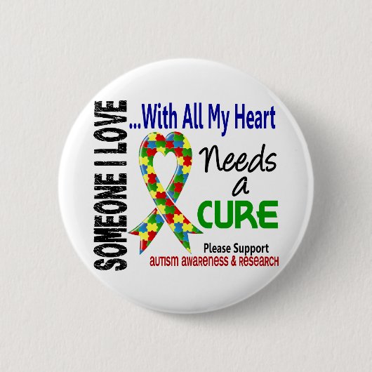 Autisme heeft een Cure 3 nodig Ronde Button 5,7 Cm (Voorkant)