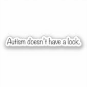 "Autisme heeft geen look" Autisme Acceptatie Sticker (Voorkant)