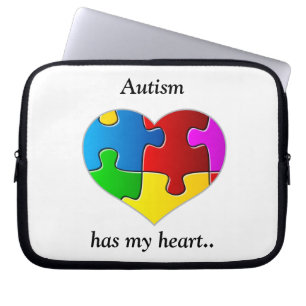 Autisme heeft mijn hart....hoesje/sleeve laptop sleeve