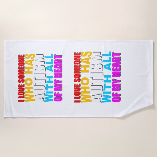 Autisme heeft mijn hart veroverd strandlaken (Voorkant)