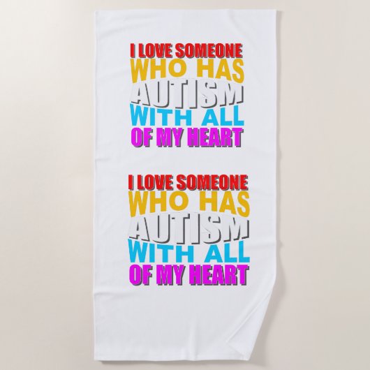 Autisme heeft mijn hart veroverd strandlaken (Voorkant)