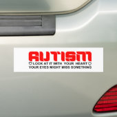Autisme het best gezien met het hart bumpersticker (Op auto)