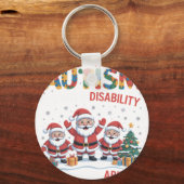 Autisme Het Is Geen Beperking Dabbing Kerstman Ker Sleutelhanger (Voorkant)