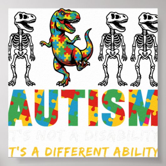 Autisme Het Is Geen Beperking Het Is Een Andere Va Poster (Voorkant)