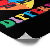 Autisme Het is oké om een ander Kind voor hart kin Poster (Hoek)