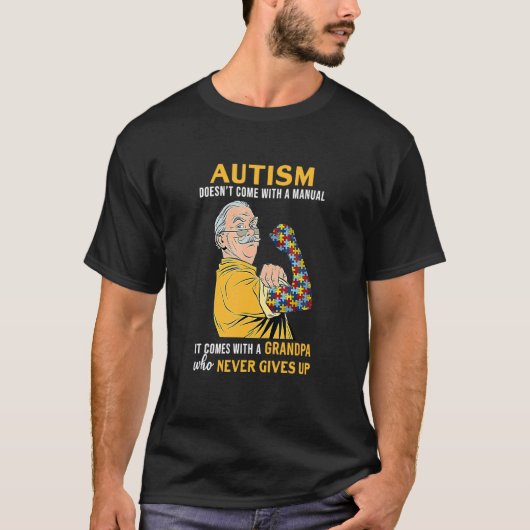 Autisme Het komt met een opa die nooit opgeeft T-shirt (Voorkant)