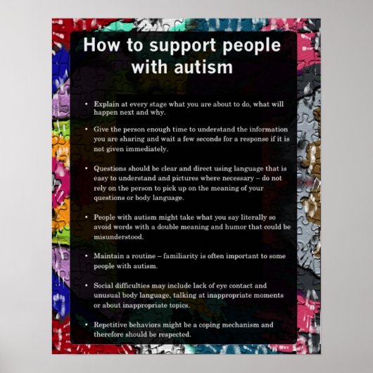 Autisme hoe sommigen met autisme kunnen worden ond poster (Voorkant)
