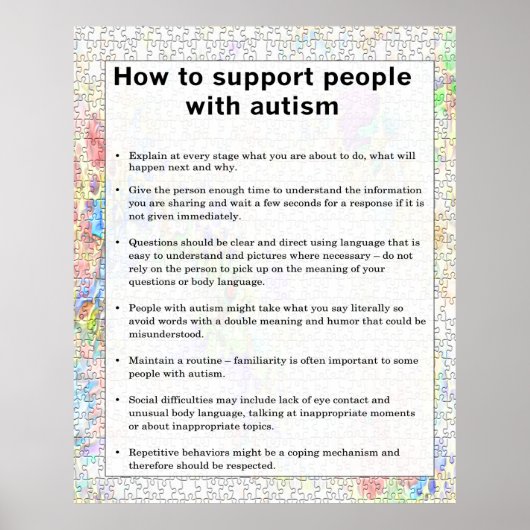 Autisme hoe sommigen met autisme kunnen worden ond poster (Voorkant)