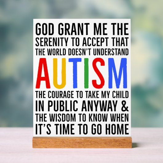 Autisme Houd of ontwerp je eigen Acryl Bord (Neutraal)