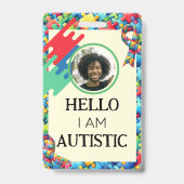 Autisme ID Kind of Volwassene Medische Alert Badge (Voorzijde)