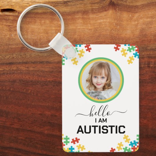 Autisme ID Kind of Volwassene Medische Alert Badge Sleutelhanger (Voorkant)