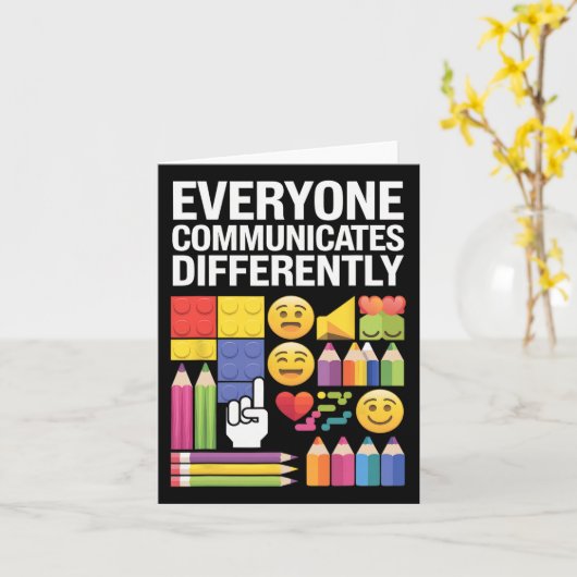 Autisme Iedereen communiceert anders Autisme AW Kaart (Gele Bloem)