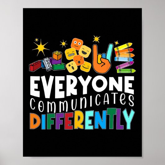 Autisme Iedereen communiceert anders Autisme AW Poster (Voorkant)