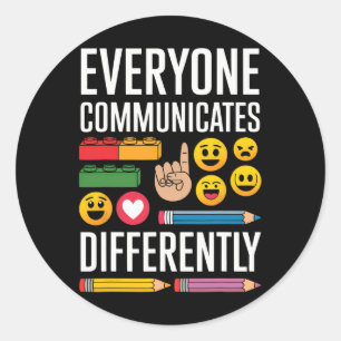 Autisme Iedereen communiceert anders Autisme AW Ronde Sticker