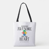 Autisme Iemand Geweldige heeft mijn hart Tote Bag (Achterkant)