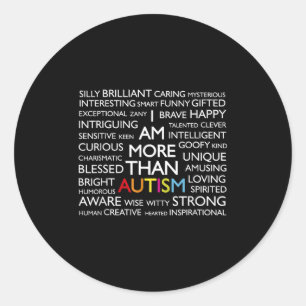 Autisme ik ben meer dan autisme ronde sticker