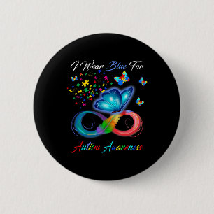 Autisme - ik Draag blauw voor autisme-autisme Ronde Button 5,7 Cm