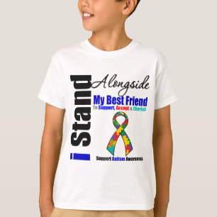 Autisme ik sta naast mijn beste vriend t-shirt