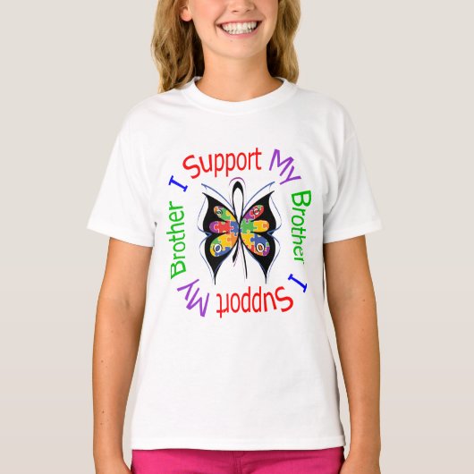 Autisme ik steun Mijn broer T-shirt (Voorkant)