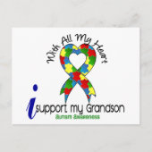 Autisme ik steun mijn kleinzoon briefkaart (Voorkant)