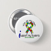 Autisme ik steun mijn studenten ronde button 5,7 cm (Voorkant /achterkant)