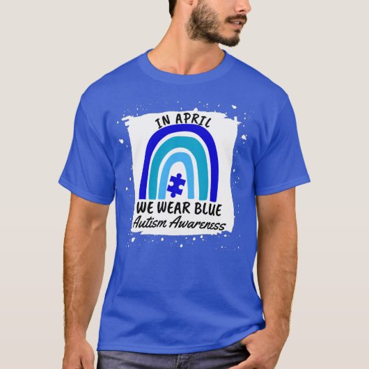 Autisme in april Draag we blauw T-shirt (Voorkant)