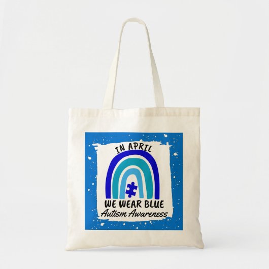 Autisme in april Draag we blauw Tote Bag (Voorkant)