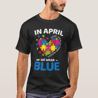 Autisme in april Draag we Blue Heart Puzzl T-shirt