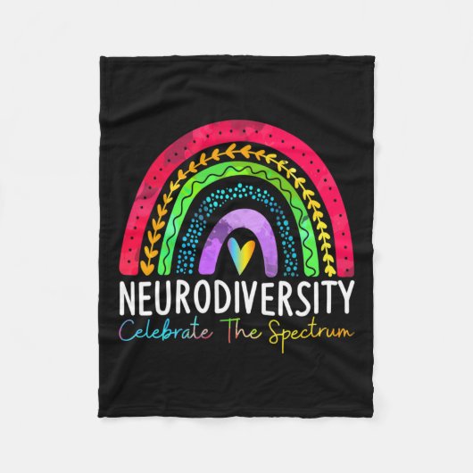 Autisme in de neurodiversiteit Asd adhd Rainbow Bo Fleece Deken (Voorkant)