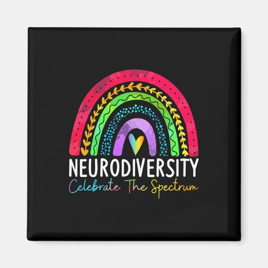 Autisme in de neurodiversiteit Asd adhd Rainbow Bo Magneet (Voorkant)