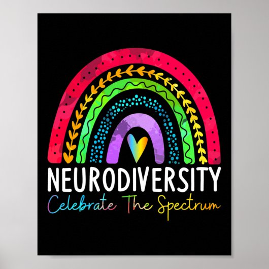 Autisme in de neurodiversiteit Asd adhd Rainbow Bo Poster (Voorkant)